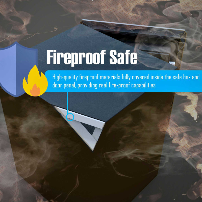 BOFON Fireproof Biometric Safe Box, Fire Safes with Fingerprint Touch